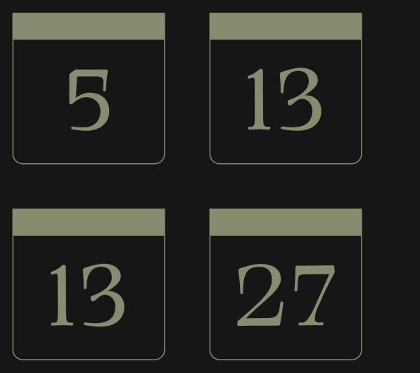 Calendar date chips